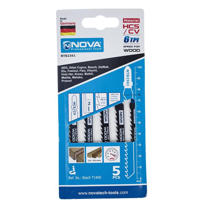 مجموعه 5 عددی تیغه اره عمودبر نووا مدل NTB 2361 Nova NTB 2361 Jigsaw Blade Set 5PCS